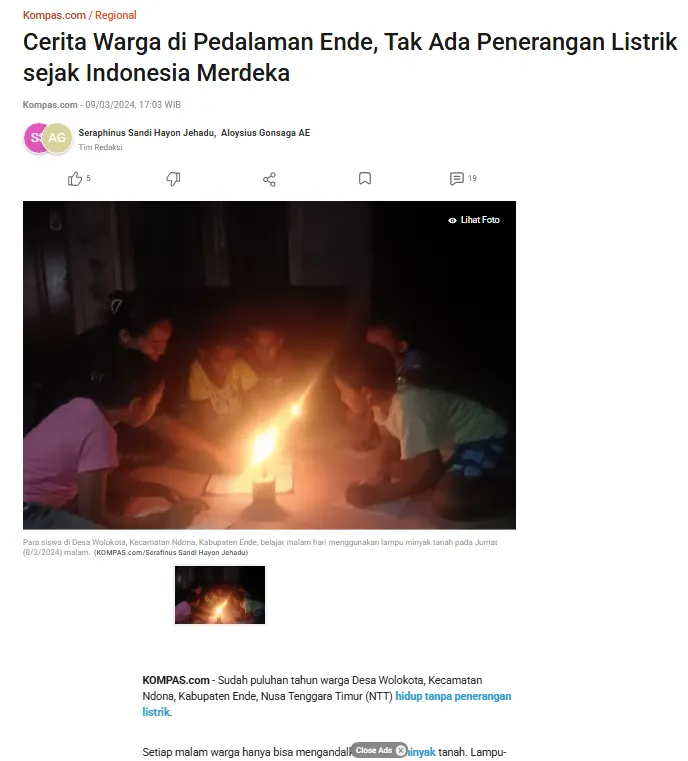Desa Tanpa Listrik Sejak Kemerdekaan: Lampu Sehen Krisna Mandiri Hadirkan Cahaya Harapan