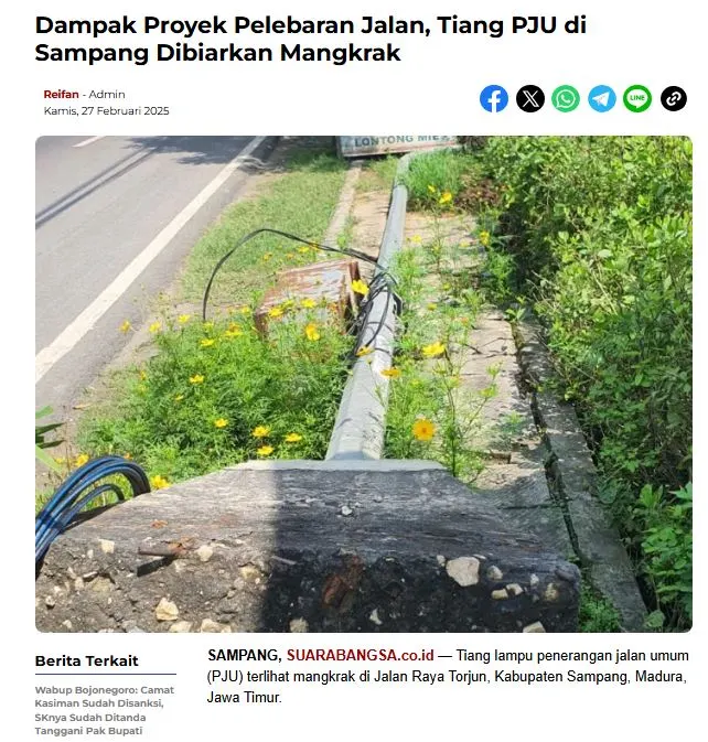 Solusi Efisien Penerangan Jalan Umum Tenaga Surya untuk Permasalahan Infrastruktur Jalan Nasional di Sampang