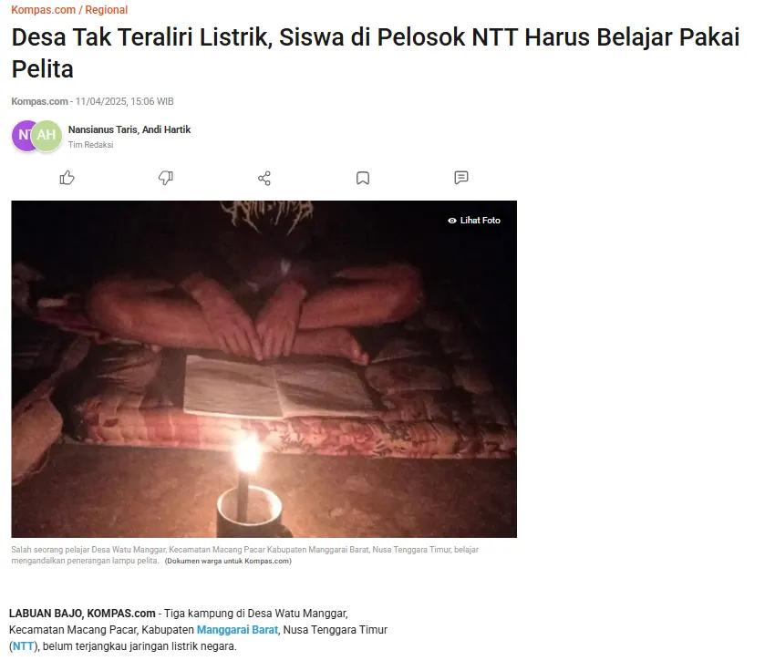 PLTS Atap off grid Gedung sekolah : Solusi Terang untuk Pendidikan di Pelosok NTT