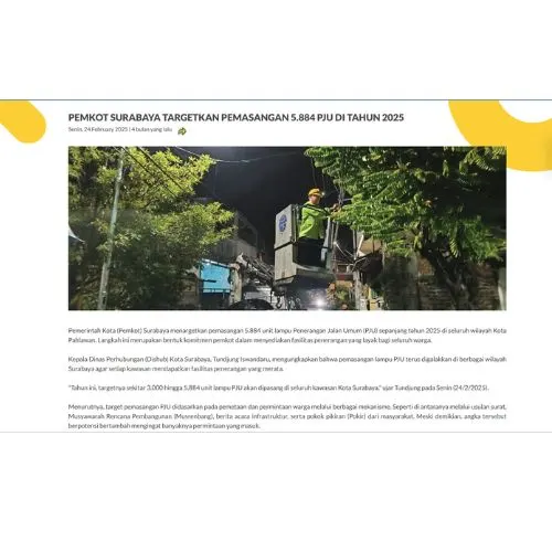 Krisna Mandiri Dukung 5.884 PJU Surabaya: Solusi Penerangan Jalan Terbaik